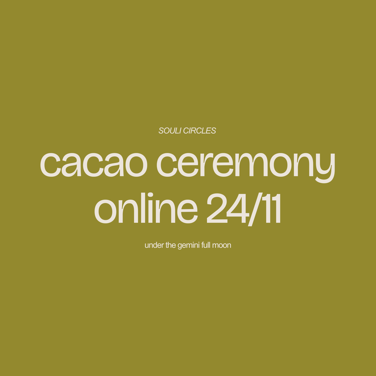 Cacao Ceremony 24/11 (online)